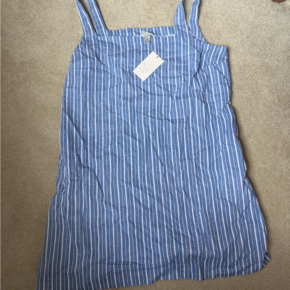 A New Day Blue and White Striped Dress